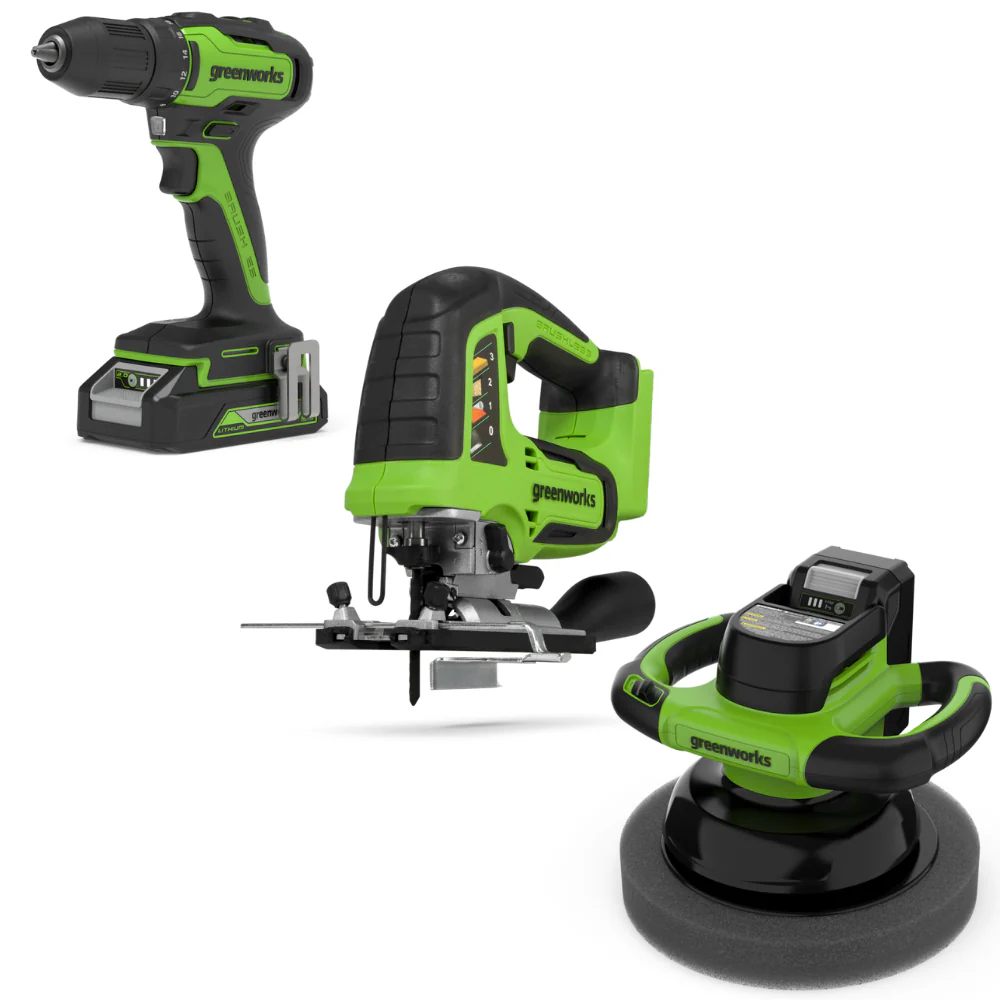 POWERALL 24V Drill + Jig Saw + Polishing Machine Set